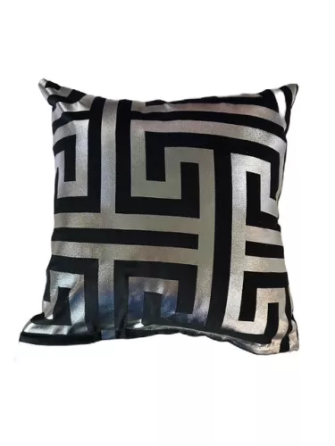 Pillow Greek Black/silver 45x45cm