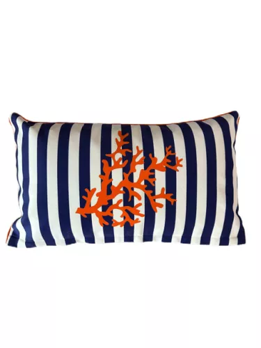 Pillow stripe Blue coral 50x30cm