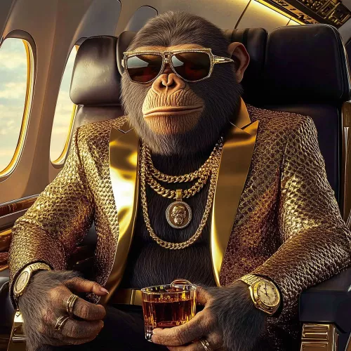 jet Set Monkey Gold 80x80cm jet Set Monkey Gold 80x80cm