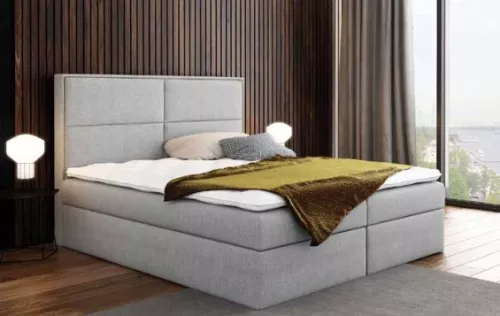 Grand Bed 180x200 with Topper - Fabric Hopper Khaki 51 LTX