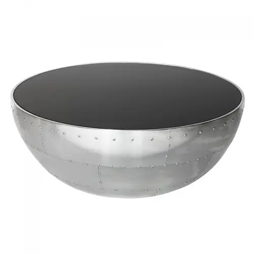 Coffee Table Braden 82x82x34cm silver black top