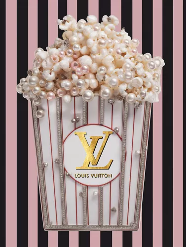 Popcorn pink/black  60x80cm