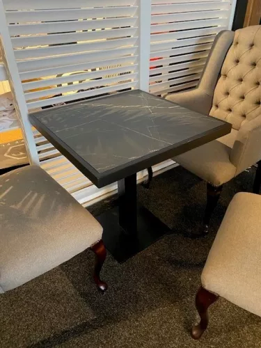 Table Top Marbel Optic ( Black Frame) 50x50x74cm