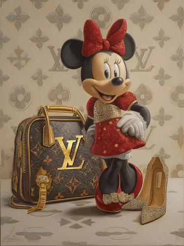 Mouse in red Dress  60x80cm