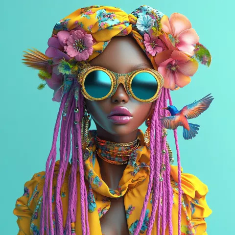 Woman with Rose 1  80x80cm