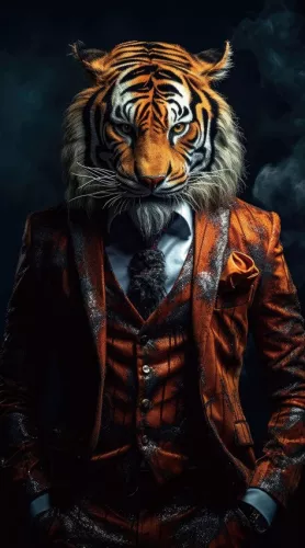 tiger in suit 55x100cm