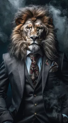 Lion in suit 55x100cm