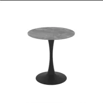 Hikme Ceramic Dining Table Ø80cm (Shadow & Black)