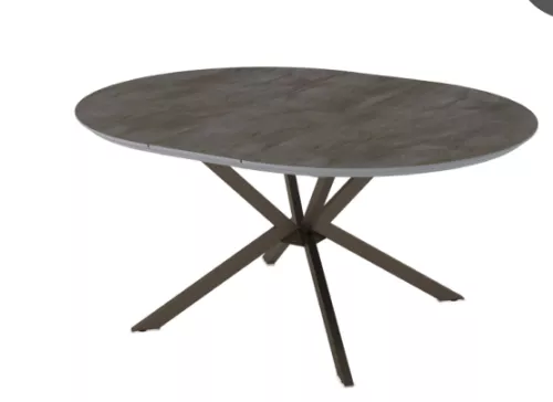 Dobok Ext. Dining Table Ø126cm(160x126cm) (Irony Super Matt & Black)