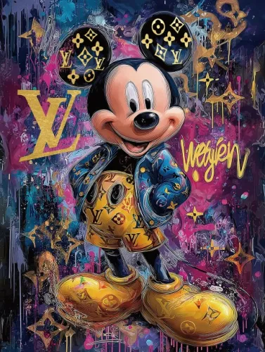 Mouse with Denim Jacket 60x80cm