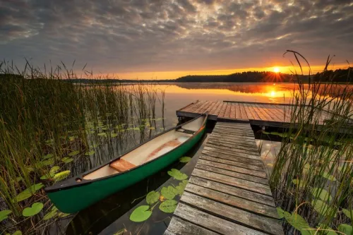 Canoe at Sunset 80x120cm