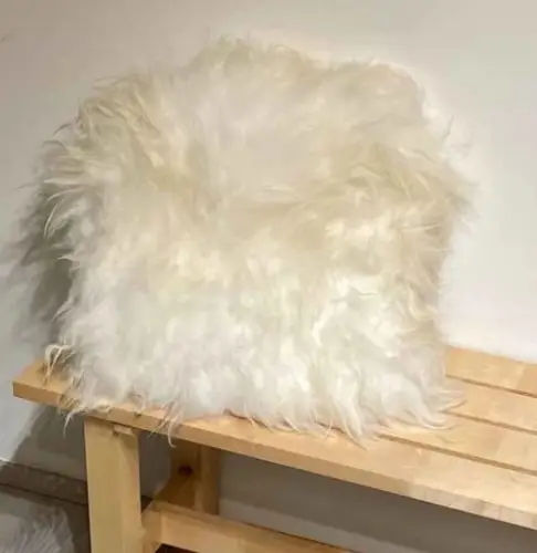Sheep Skin Pillow 40x40cm Nature