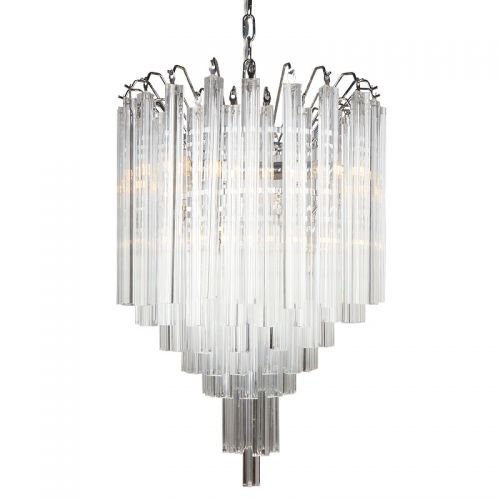 Ceiling Lamp 55x55x58cm Clear Glass silver