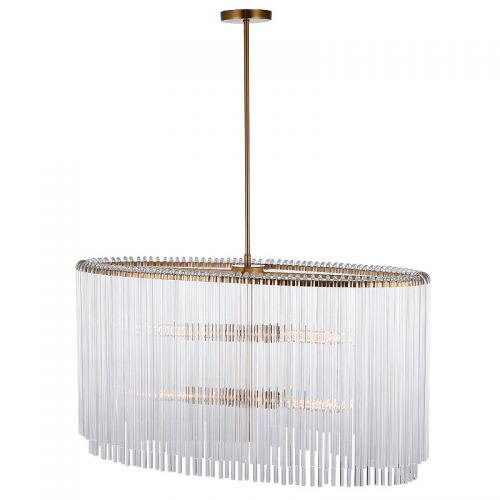 Ceiling Lamp 55x60x45cm Clear Glass gold