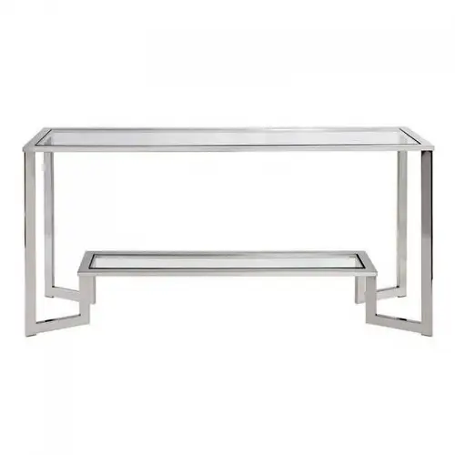 By Kohler Console Table Sheldon 160x40x78cm silver Clear Glass (115472) (115472)