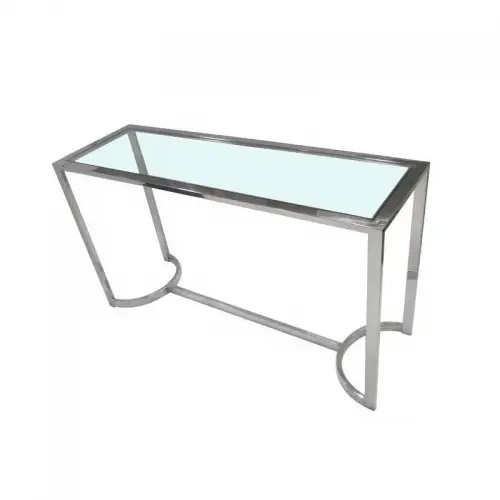 Console Table Sherwood 140x45x78cm silver Clear Glass