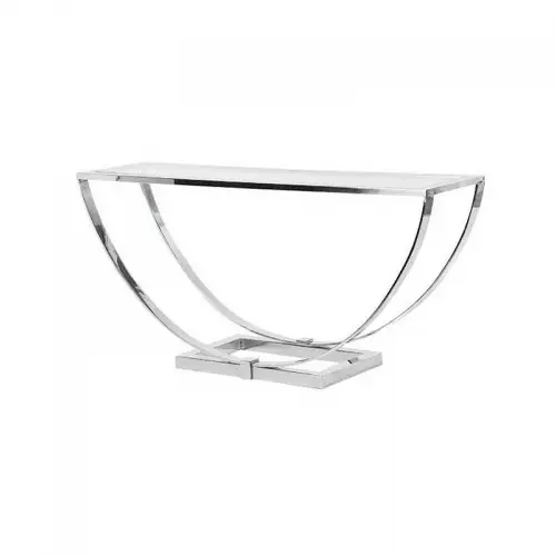 By Kohler Console Table Rutherford 160x40x75cm silver Clear Glass (115479) (115479)