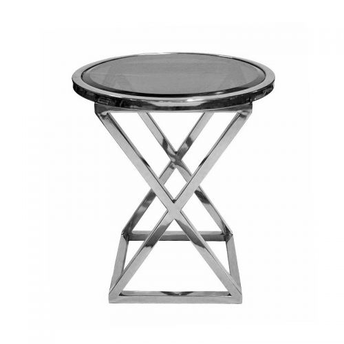 Side Table Samir 46x46x57cm With Black Glass