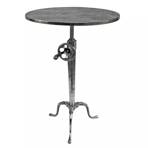 Table Glasgow raw silver height adjustable