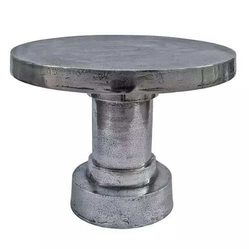 Table Sofia round raw silver 63x63x46cm