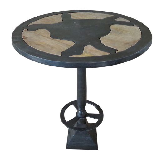 Table Odin with Wooden Top 63x63x76cm