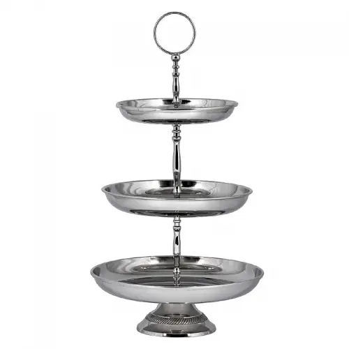 By Kohler Cake Stand 30x30x55cm 3 Tier silver (110372) (110372)