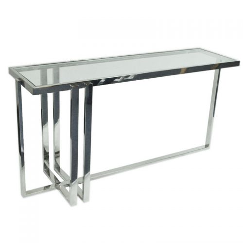 Console Table Tenley SALE  148x42x76cm silver Clear Glass