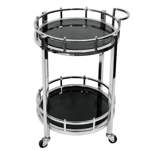 Bar Trolley Damari 50x50x78cm With Black Glass Bar Trolley Damari 50x50x78cm With Black Glass