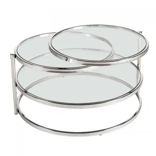 By Kohler Coffee Table Hamilton 80x45x84cm silver Clear Glass (108551)