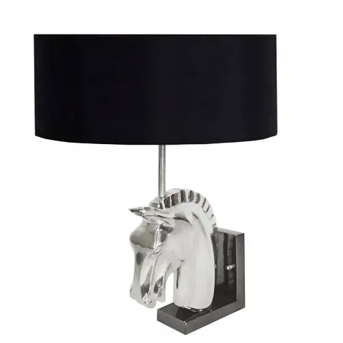 Wall Lamp Horse 18x8x40cm Incl. Black Shade