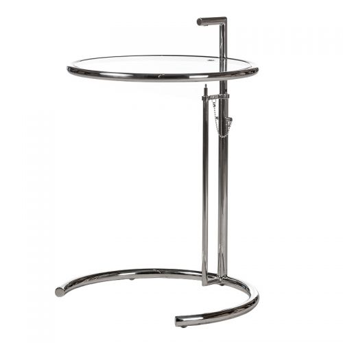 Design side Table Dwayne silver with clear glass