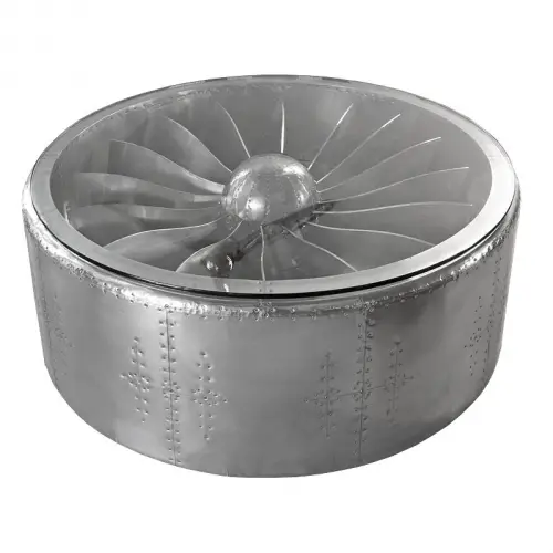 Airplane Coffee Table 128x128x42cm Propeller silver