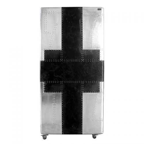 Airplane Wine Cabinet Sussex 86x80x177cm with black leather Airplane Wine Cabinet Sussex 86x80x177cm with black leather