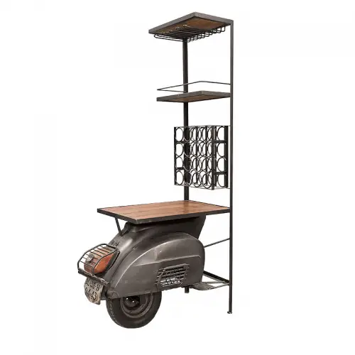 Iron & Wooden Rack Scooter 54x100x187cm wine rack Iron & Wooden Rack Scooter 54x100x187cm wine rack