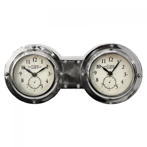 Table Clock 33x13x14cm Dashboard Dual