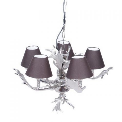 Candelier 59x59x39cm Incl. Shades silver