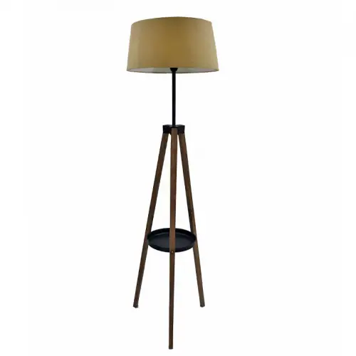 By Kohler Floor Lamp brown wood including Shade (112514) (112514)