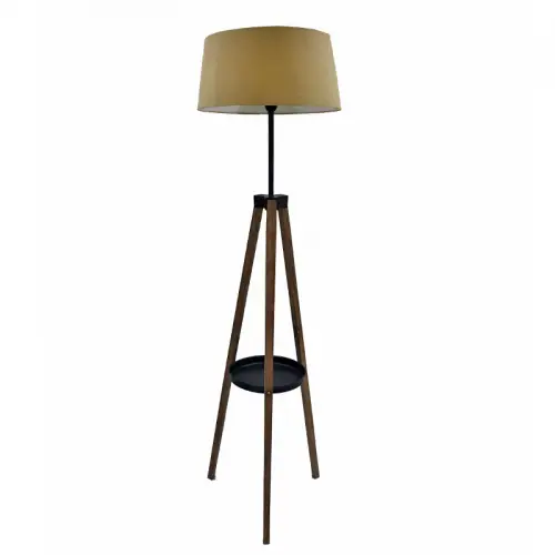 Floor Lamp brown wood including Shade