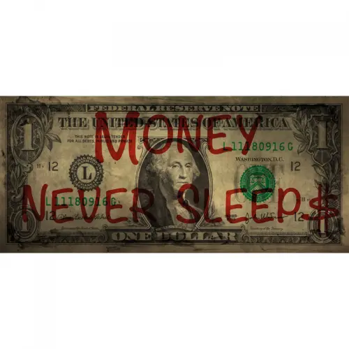 One Dollar Money Never Sleeps 200x90x2cm brown/red