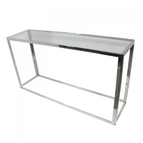 Table Allan 150x40x78cm Clear Glass silver