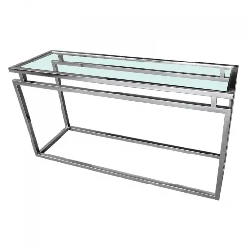 Wall Table Payton 150x45x78cm Clear Glass silver
