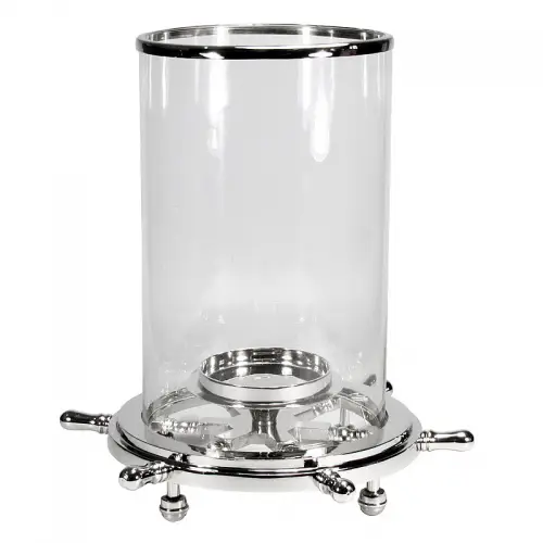 Huricane Hector 44x44x32cm ship steering silver