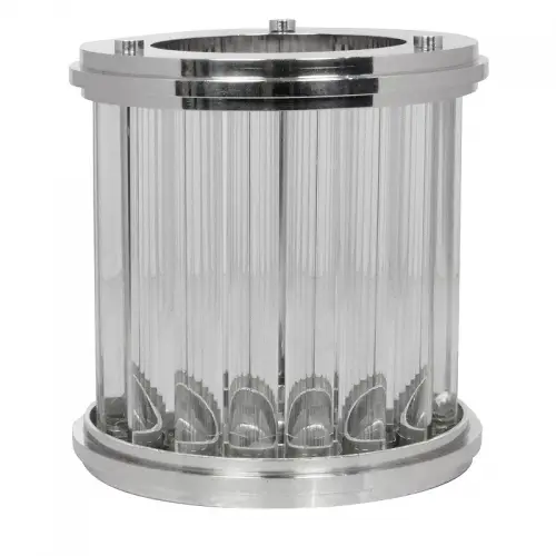 Hurricane Light 27x27x28cm Art Deco Small silver glas
