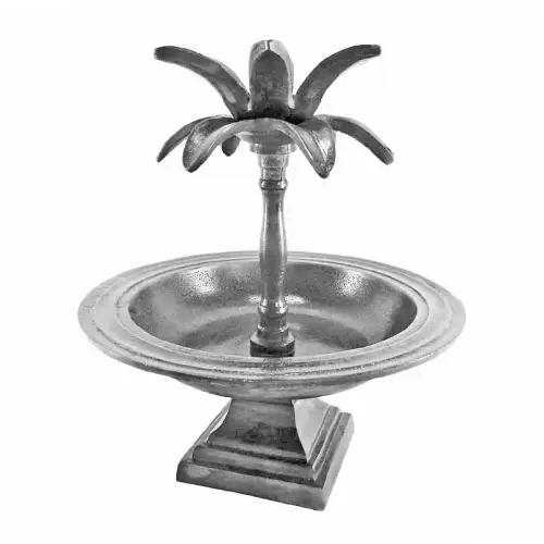 By Kohler 1-Tier Stand 25x25x28cm Plate 25cm raw silver palm (112260)