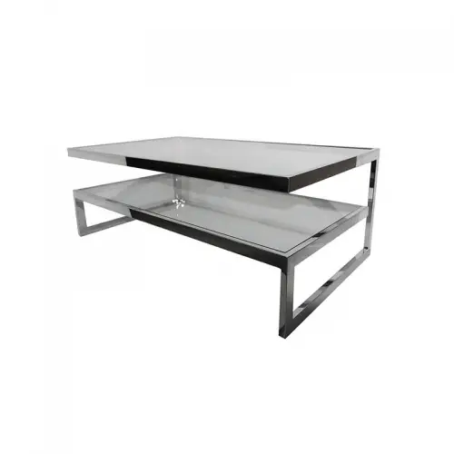 Coffee Table Dax 140x70x45cm silver Clear Glass
