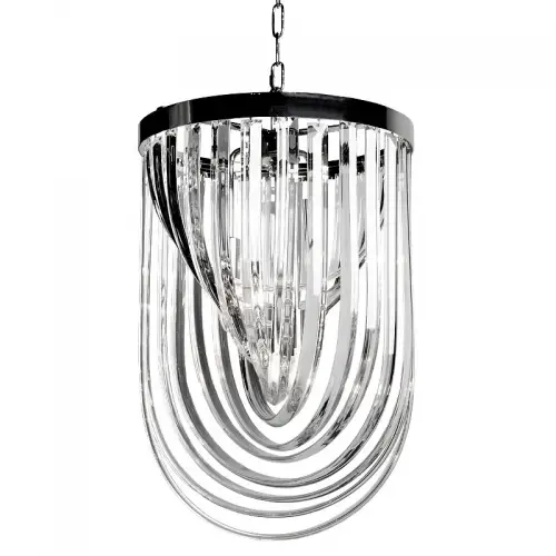Ceiling Lamp 40x40x63cm luxurious glas and silver