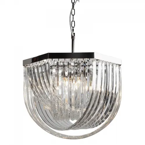 Ceiling Lamp 61x61x43cm luxurious glas and silver