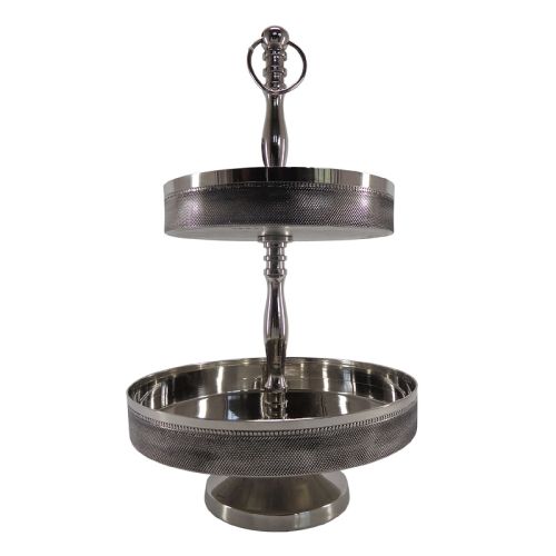 Stand 2-Tier Aurora 25x25x42cm silver