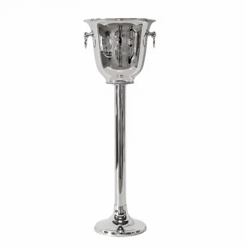 Winecooler On Stand 24x24x68cm silver with handle