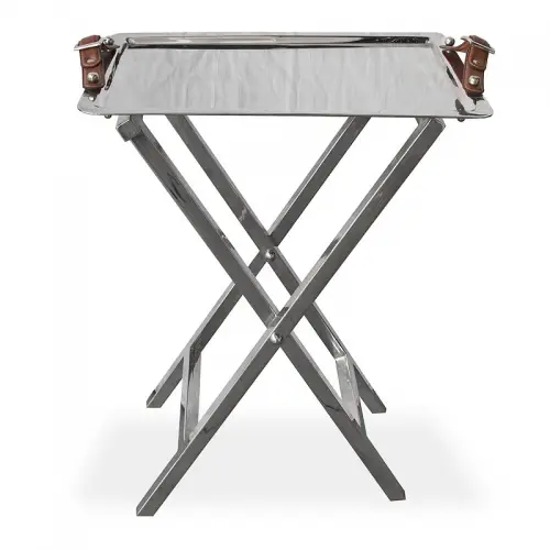 Tray On Stand 46x37x60cm With Leather Handles